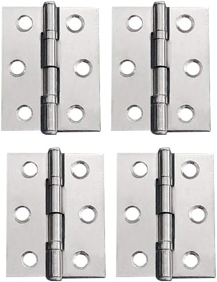 YOFASEN Home Folding Butt Hinges - Stainless Steel Outdoor Cabinet Hinges with Screws, Silver, 2.5 Inch (59x35x1.2mm) - 4pcs