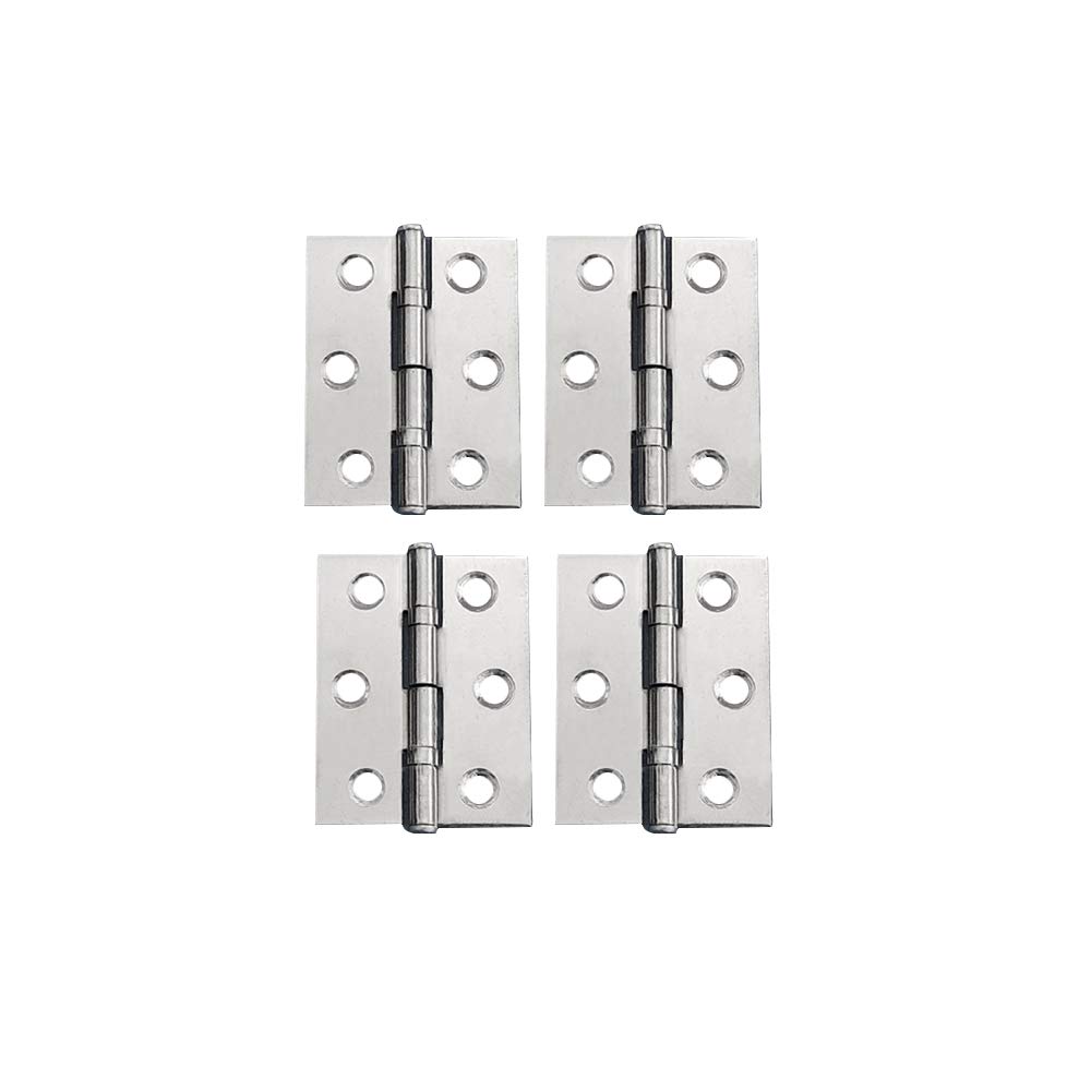 YOFASEN Home Folding Butt Hinges - Stainless Steel Outdoor Cabinet Hinges with Screws, Silver, 2.5 Inch (59x35x1.2mm) - 4pcs