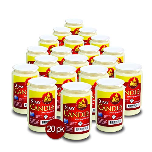 image for Ner Mitzvah Case of 20 x 3 Day Yartzeit Candle - Kosher Yahrtzeit Memo