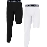 EXARUS Youth Boys Compression Leggings Pants Tights Football Sports Athletic Base Layer for Basketball Teen