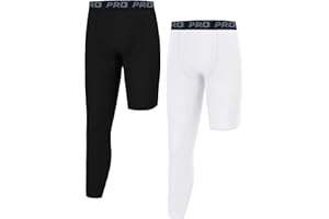 EXARUS Youth Boys Compression Leggings Pants Tights Football Sports Athletic Base Layer for Basketball Teen