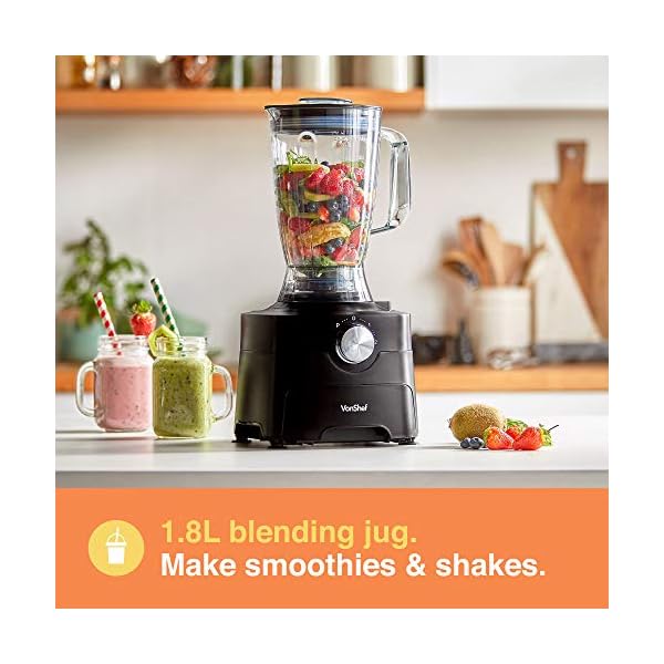 VonShef-Food-Processor--1000W-Multifunctional-8in1-Chopper-Mixer-with-Dough-Blade-Spatula-Shredder-Medium-Fine-Grater-Slicer--35L-Bowl-18L-Jug-2-Speed-Settings-Pulse-Function VonShef Food Processor – 1000W Multifunctional 8in1 Chopper, Mixer with Dough Blade, Spatula, Shredder, Medium / Fine…