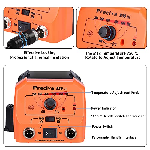 Wood Burning Station, Preciva Wood Burning Pen Tool Set with Fast Heat