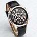 Top Plaza Fashion Women's Analog Watch, PU Leather Band Rose Gold Tone, Black