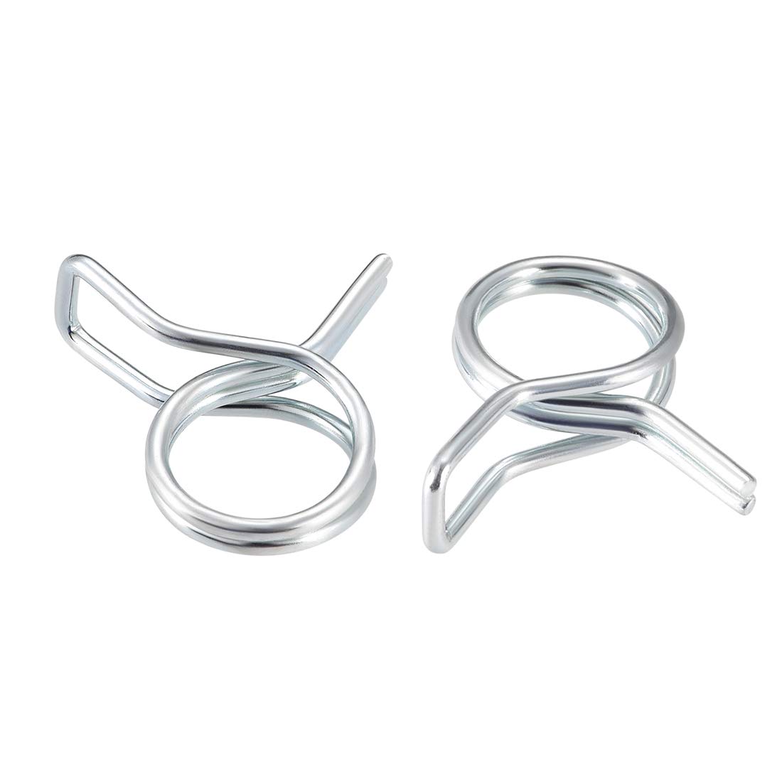 uxcell Double Wire Spring Hose Clamp 6mm Inner Dia Fit 6.5-7.2mm OD Hose Fuel Line Silicone Tube Spring Clips Zinc Plated 10Pcs