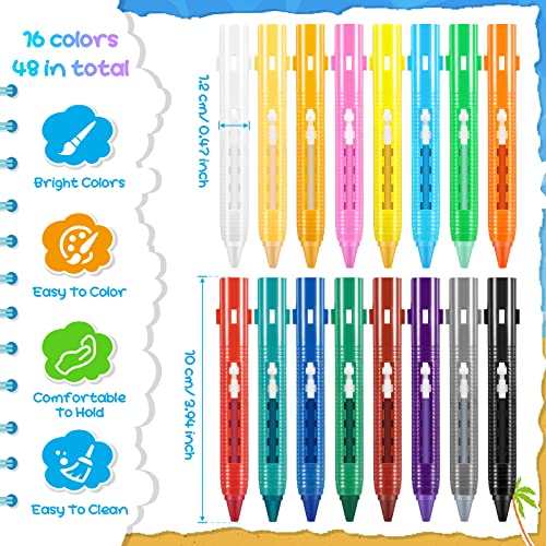 48 Pieces Bath Crayons Set Washable Bathtub Crayons Easy to Hold