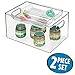 mDesign Baby Food Storage Organizer Bin for Pouches, Formula, Jars, Spoons - Set of 2, 8