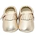 Voberry Baby Boys Girls Soft Soled Tassel Bowknots Crib Shoes Lightweight Soft Sole Prewalker Toddler Moccasins Gold