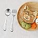 TeamFar Toddler Kids Preschoolers Utensil Flatware Silverware Set, Pure Stainless Steel, Non Toxic & Healthy, Brushed Surface, Carved Animal Handle, Set of 4, Dishwasher Safe