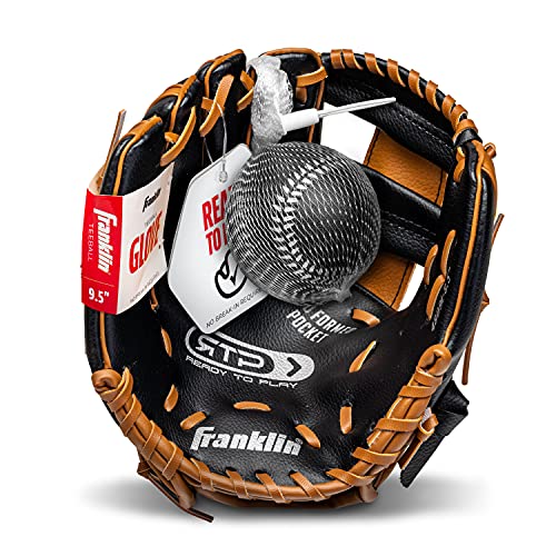 Franklin Sports Kids Baseball Gloves RTP Youth Teeball Glove + Ball