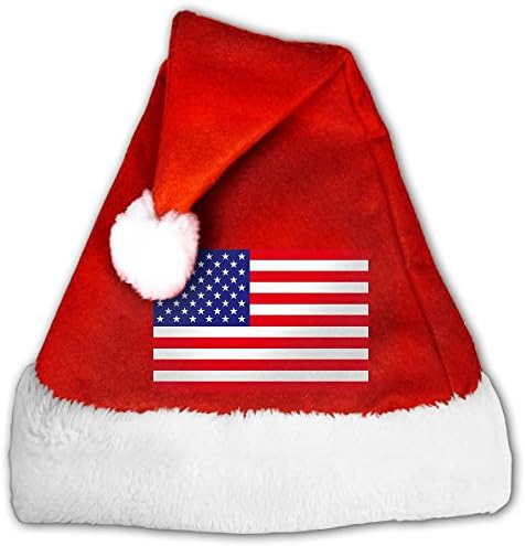 Jin Hua Xu United States Of America Flag Santa Hat Christmas Party For Adults Child Costume XMas Decoration