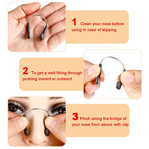 image for Fiada 12 Pieces Waterproof Nose Clips Metal Swimming Nose Plug for Tra
