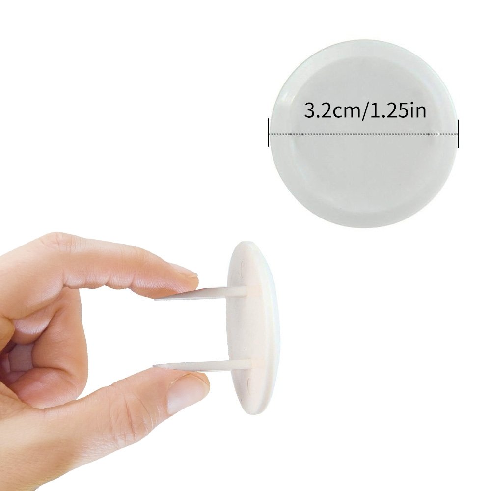 Esonstyle 40 Pack Outlet Plug Covers Clear Child Proof Electrical Protector Safety Caps ABS Environmentally Friendly Resin Material (White)