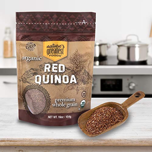 Nature's Greatest Foods, Organic Premium Whole Grain Red Quinoa, Gluten Free, Non-GMO, 16 Ounce