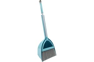 BSMstone Kids Broom and Dustpan Set-Mini Dustpan and Broom for Children Housekeeping Pretend Play Cleaning Tools Set (Blue)