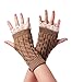 Womens Lady's Lace Trim Knitted Fingerless Gloves