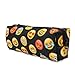 Caveen Emoji Pencil Pen Case Pouch Bag with Zipper for Girls, Kids,School Student Stationery Office Supplies Pack of 2 Black and White