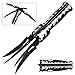 BladesUSA MC-1025 Fantasy Quad Folding Knife, Four Partially Serrated Bladed, Black/Silver Aluminum Handle, 5-1/2-Inch Closed