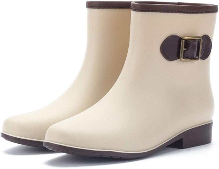CIDCIJN Botas De Lluvia,Moda Mujer Albaricoque Botas De Lluvia Botas De