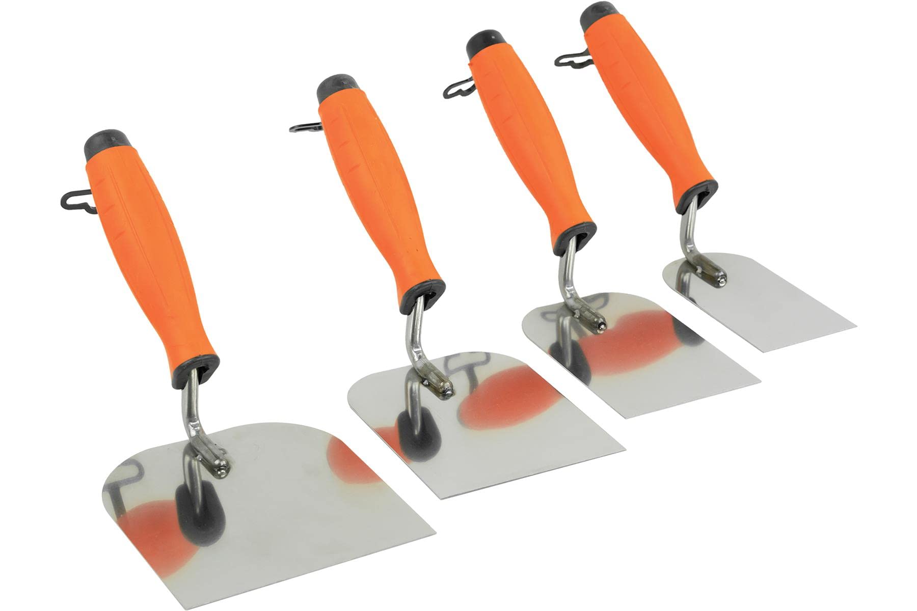 Toolty Stainless Steel Stucco Trowel, Wall Putty Trowel, Plastering Trowel, Finishing Trowel - 60, 80, 100, 120mm - for Brickwork and Plastering - Rubber Handle, DIY - TLTY-S011