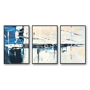 Framed Canvas Wall Art for Living Room, Bedroom Abstract Color Collage Pattern Canvas Prints for Home Decoration Ready to Hanging - 16"x24"x3 Panels