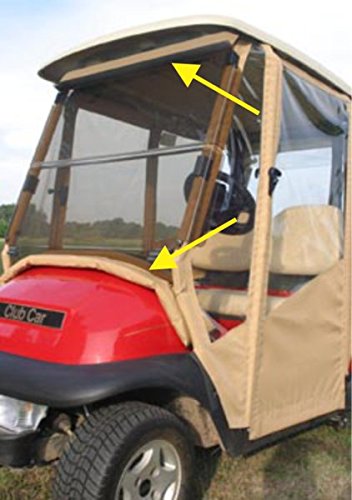 Doorworks Windseal Kit - Wind-Proof Your Cart! Club Car Precedent Draft Stopper Windshield Seal for Golf Carts, Weather-Resistant Clear Draft Guard for Cold Weather Protection (Sunbrella Wheat)