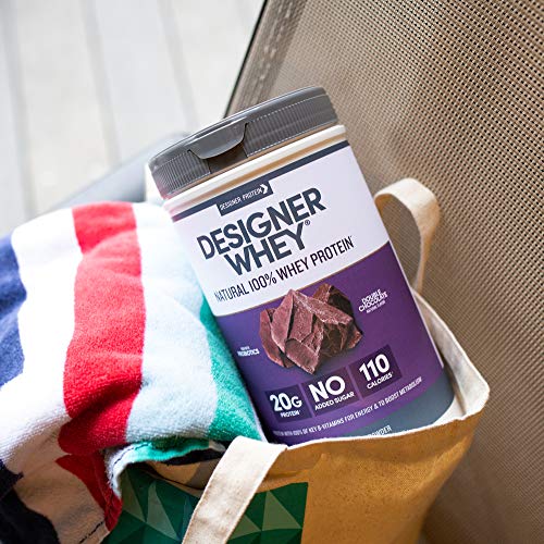 Designer Whey Protein Powder, Double Chocolate, 2 Pound, Non GMO