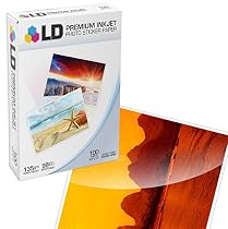 LD &copy; Glossy Inkjet Photo Sticker Paper (8.5X11) 100 pack