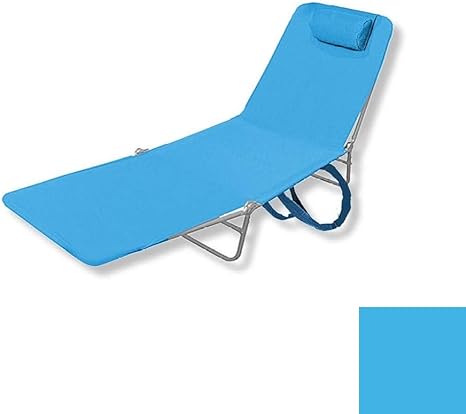 Amazon.com: Salón plegable de metal Chaise w/reposacabezas (azul claro
