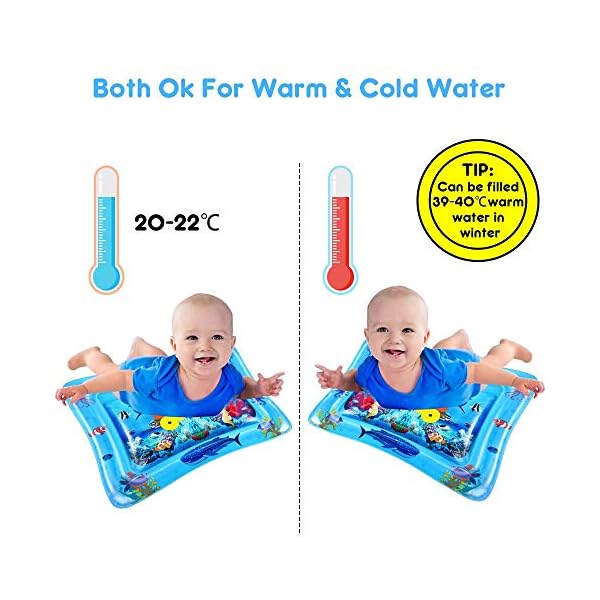VATOS Tummy Time Water Mat Inflatable Baby Water Play Mat for Kids Perfect Sensory Toys for Baby Early Development…