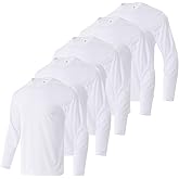 Mens Long Sleeve Shirts Quick Dry Crew Neck Sun Protection Gym Workout Athletic T-Shirt