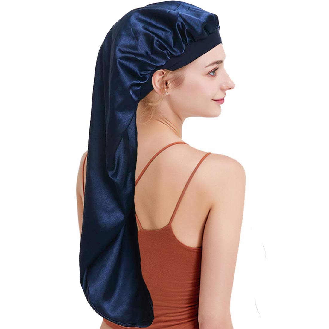 Simoda Satin Bonnet Long Sleeping Cap for Long Hair,Braids,Dreadlocks Curly Hair (#6)