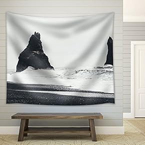 Seascape with Mountains in The Sea - Fabric Wall Tapestry Home Decor - 51x60 inches