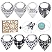 Bandana Bibs for Boys Girls Baby by Bossy Sassy - 8 Pack Teething White Black Baby Bandana Drool Bibs + 1 Multifunctional Case, Best Baby Shower/Registry Gifts Set for Boys Girls Unisex 0-24 Months
