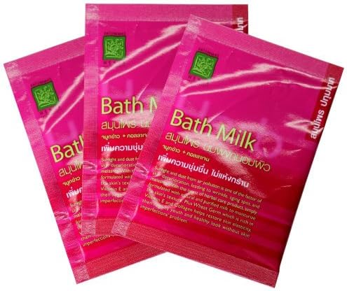 3 Patummas Face & Body Bath Milk Brightening Nourishing with Wheat Germ Collagen Anti-aging & Wrinkle Amazing (10g. X 3)