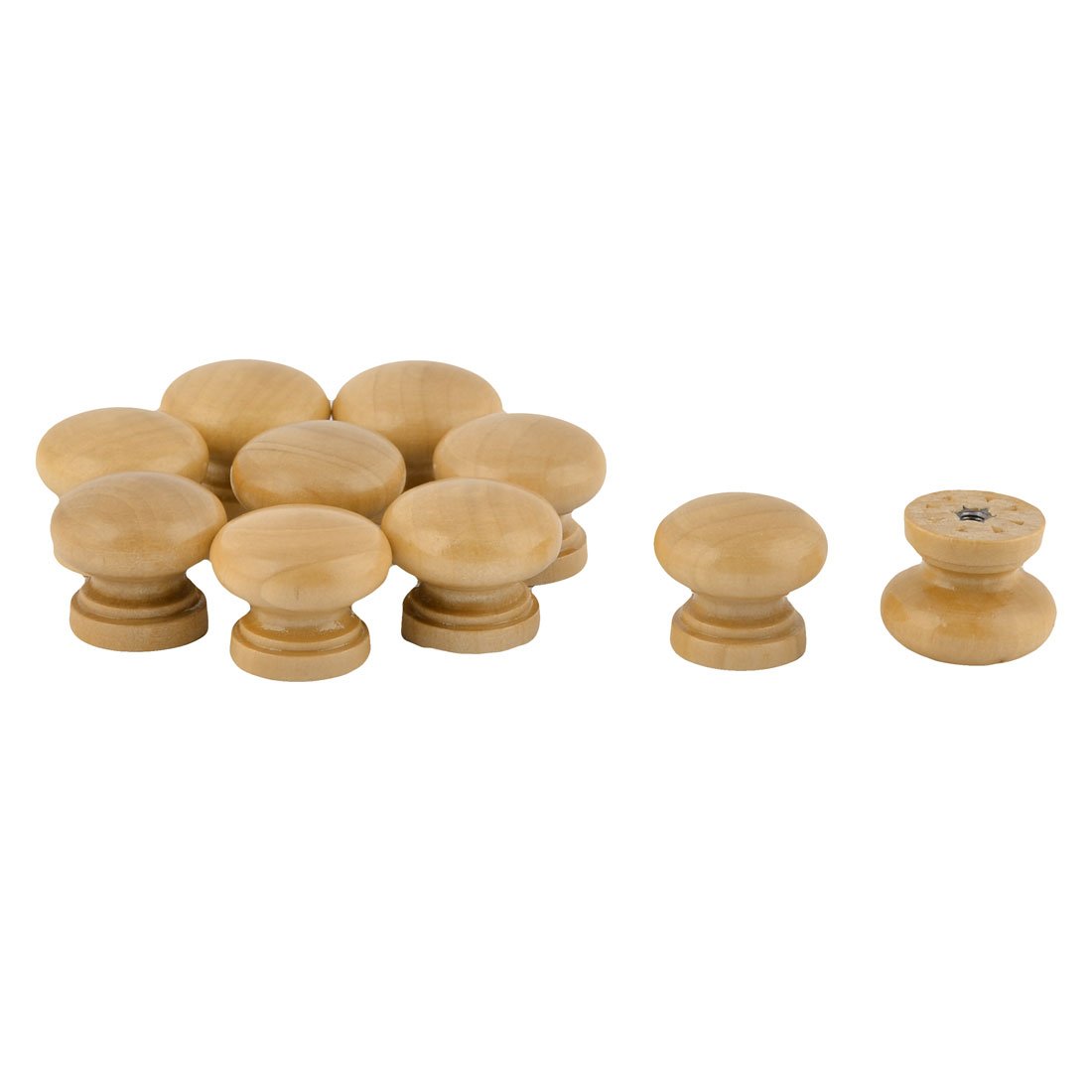 sourcingmap Wood Home Round Door Drawer Wardrobe Cupboard Cabinet Pull Handle Knob 10 Pcs