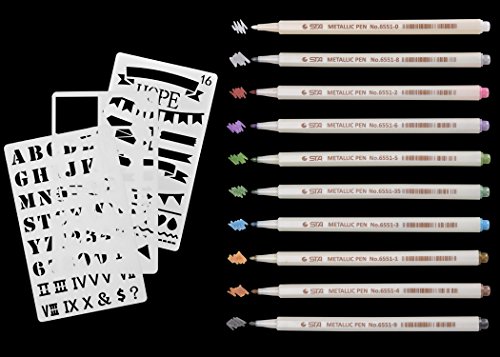 image for Premium Metallic Marker Pens, DealKits Set of 10 Assorted Colors Paint