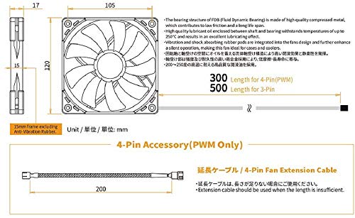 Scythe Kaze Flex 120mm Slim Fan, PWM 300-1200RPM, Quiet Case/CPU Cooler Fan, Single Pack - Thumbnail 6