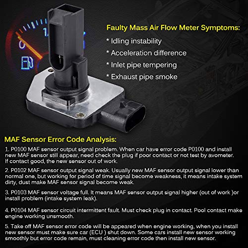 FAERSI Mass Air Flow Meter Sensor MAF AFH50M05 Replacement for Chevy