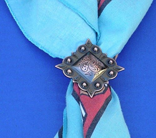 Western Decor Cowgirl/Cowboy Antique Black Copper Concho Scarf/Bandana Slide