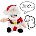 Simply Genius Animated Christmas Character: 8' Stuffed Plush Santa with Sound, Vibrations and Farts, Pull Santa's Finger to Speak, Vibrate and Fart