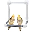 Bird Portable Suction Cup Shower Perch Parrot Window Wall Standing Platform for Cockatoo Conure Cockatiel African Grey