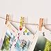 Mini Wooden Clips, Magnolian 100Pcs Colored Natural Mini Wooden Photo Paper Peg Pin Craft Clips Bundle with 66 Feet Jute Twine