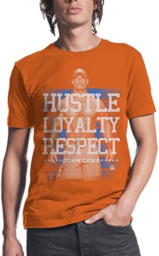 WWE John Cena Hustle Loyalty Respect Mens Orange T-Shirt