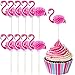 40 Pieces Pink Flamingo Cupcake Toppers Luau Food Cocktail Picks Tropical Toothpicks Hawaii Cake Decorations for Summer Beach Birthday Party Favors Supplies (Flamingo)