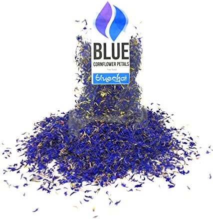 1oz/30g Pure Blue Cornflower Petals - 100% Organic, dried, grown in Germany - Natural Organically Grown Herbal Flowers for For Homemade Lattes, Tea Blends, Bath Salts & Crafts (Centaurea Cianus)