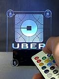 NEW Remote Control UBER NEW LOGO Car window LED sign with no cord- multicolor light,rechargeable batteries. (UBER NEW LOGO)