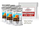 Legacy Essentials Long Term Dried Cheese Powder - 15 Year Shelf Life Powdered Cheese Blend for Emergency Food Storage Supply (Quantity 6 in Bucket)