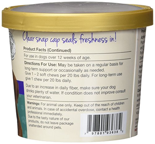 NaturVet – Stool Ease for Dogs – 40 Soft Chews – Helps Maintain Regular Bowel Movements – Enhanced with Sugar Beet Pulp, Flaxseed & Psyllium Husk – 40 Day Supply