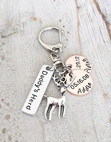 Fathers Day Gift for the Outdoorsman Dad - Hunter's Gift with Deer Charm and Personalized Children Name Tags